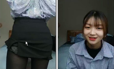 美眉的颜值很能打，化个妆不需要美颜，很清纯青涩 刚踏入社会的青涩