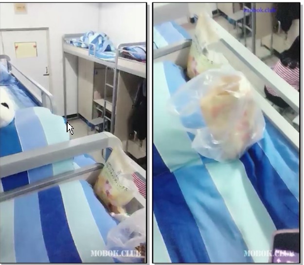 36H大奶巨乳大學生妹子宿舍內開秀,旁邊還有同學在看電視劇就敢聊這麽大遲度