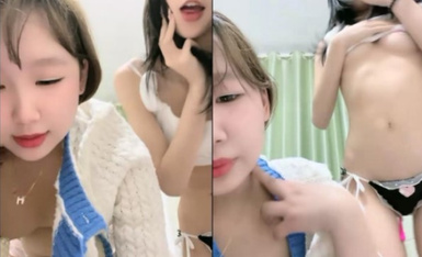 【一只兔叽吖】校花双女神~!尺度升级~完全放飞~无套群P，小妹妹挺漂亮，被干得娇喘阵阵 (3).