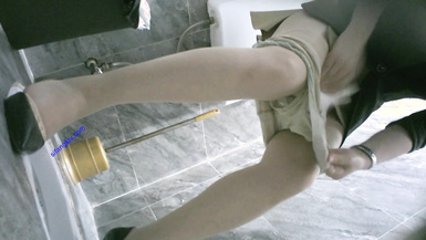 寫字樓女廁全景偷拍穿著防狼褲女主管的小黑鮑