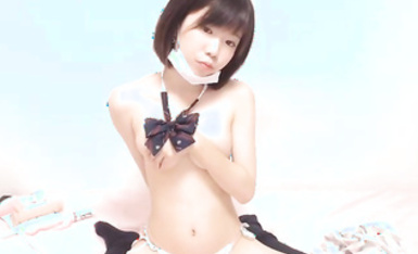 【無修正ライブチャット】Ｊ系制服ロリカワ素人女子が長時間配信！リボンと紺ソ残しＭ字接写くぱぁ＆クリ電マ当てオナ！すぐにマスク外す！美乳◎アナル見え◎