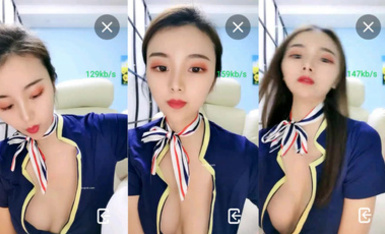 人氣女神【嫩模貝貝】制服誘惑~騷舞勾引~抖臀擠胸 (12)