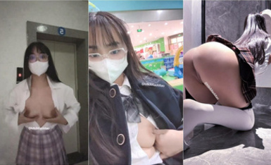 頂級反差眼鏡娘小學妹『Miki喵』天台jk 露出 自衛 灌腸，噴的是鮮榨橙汁呀 下次來杯牛奶怎麼樣呀？超反差的妹妹