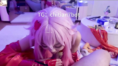 【02月最新】可鹽可甜COS抽像女菩薩【池甜chitian1】紙飛機付費福利，各種露臉手口交性愛 (1)