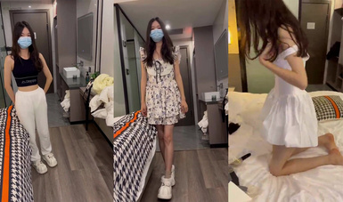 碎花洋裙清純還未開苞的大學生妹子，約拍私密寫真，半推半就被攝影師道具調情，玩弄粉穴(1)