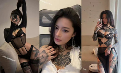 刺青阿詩 抖音健身網紅符文女神自拍啪啪福利-1