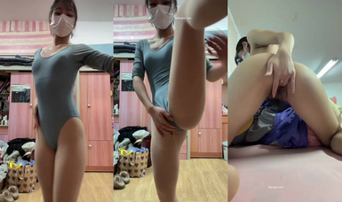 反差舞蹈藝術在校大學生，一字馬掰腿自慰自扣騷穴